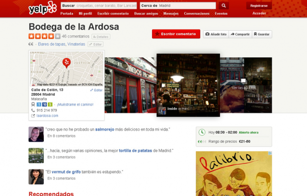 Opiniones Yelp. Socialancer