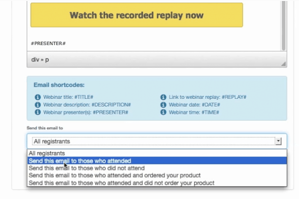 Target emails Webinarjam Socialancer