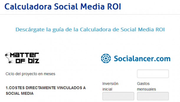 Calculadora de Social Media ROI Socialancer