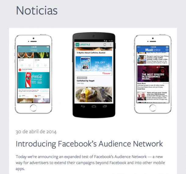 Facebook Audience Network e1421778203480 Facebook Audience Network: ¡ya puedes poner publicidad de Facebook fuera de Facebook!