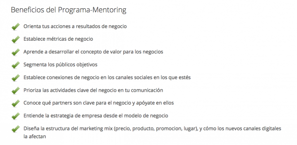 Beneficios Programa Mentoring1 e1425020176996 9 claves para diferenciarte de tu competencia en Marketing Online