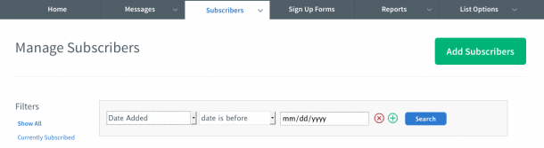 Gestión suscriptores AWeber