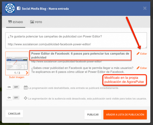 Agorapulse facebook ads