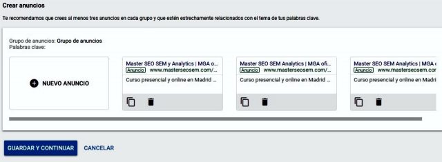 Grupos de anuncios Google Ads