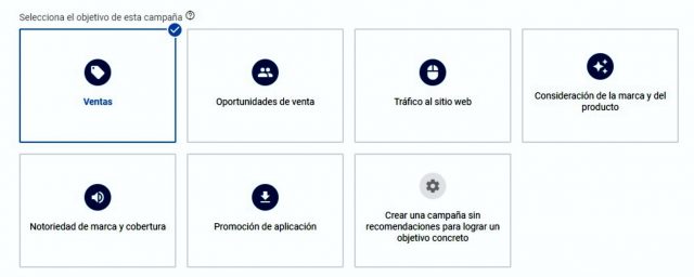 Objetivos de campaña Google Ads