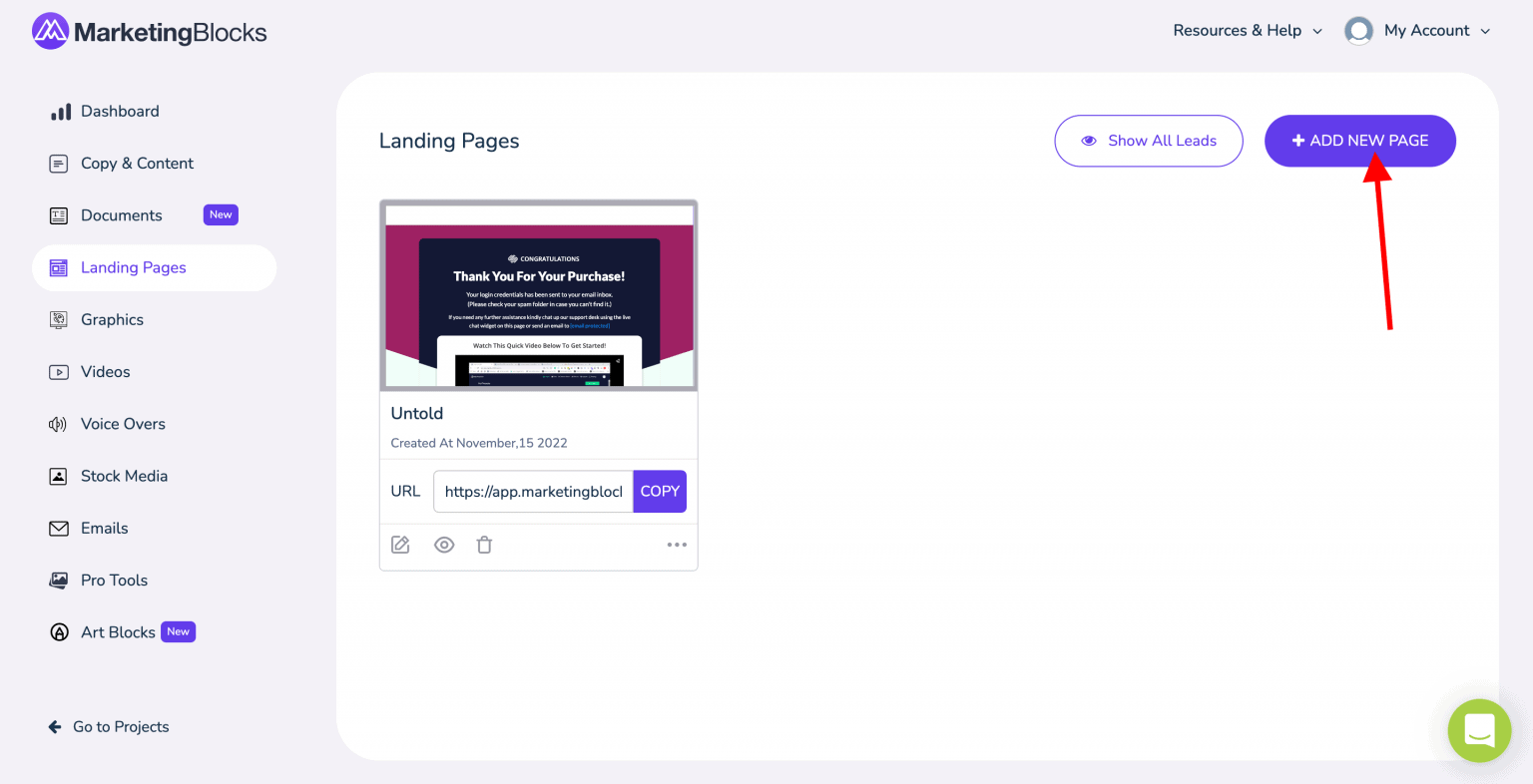 landing page chatgpt