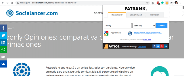 extensiones de chrome fatrank.