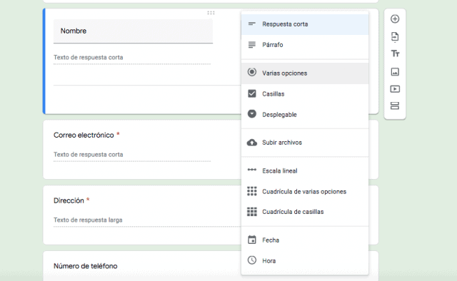 formularios de contacto personalizacion