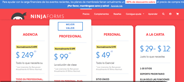 formularios de contacto precios