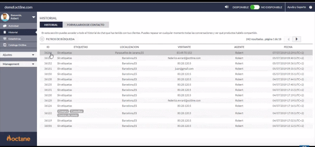 historial oc8ne socialancer