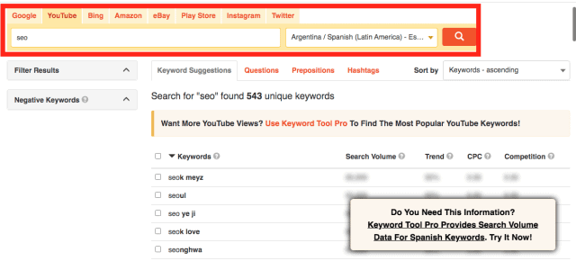 keyword tool io youtube