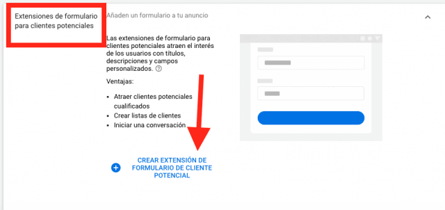 extensiones lead ads