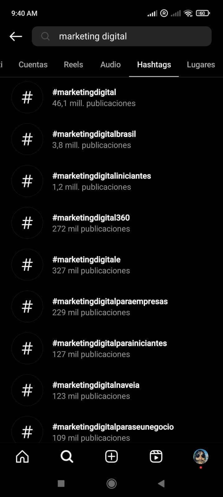 hashtags en tendencia