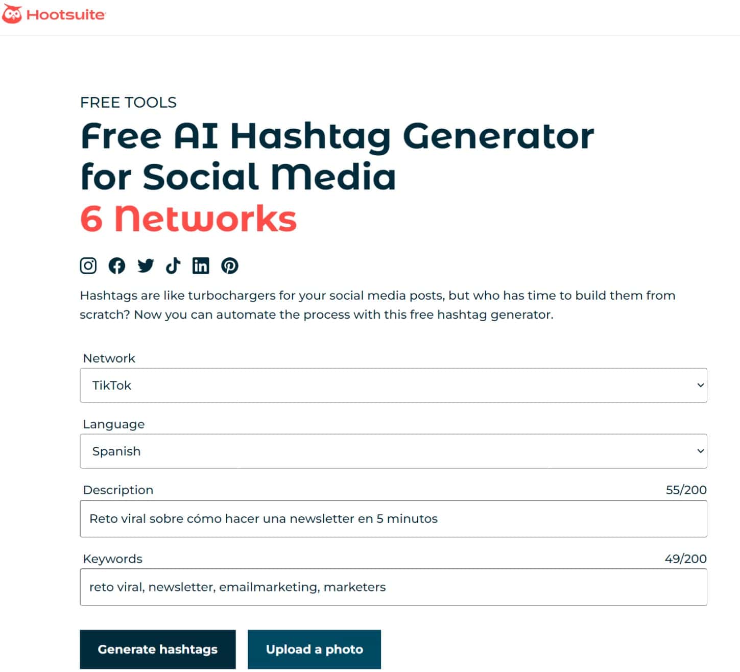 hootsuite generador de hashtags