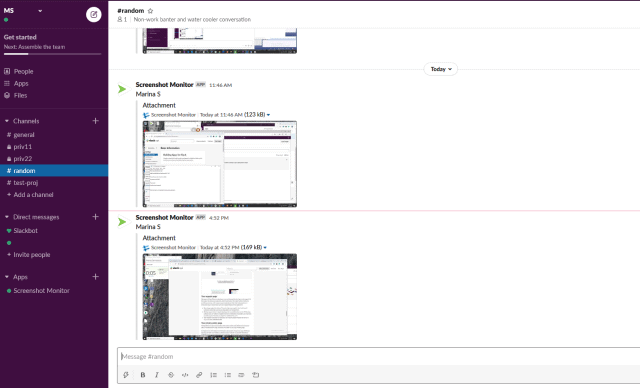 screenshot monitor y slack