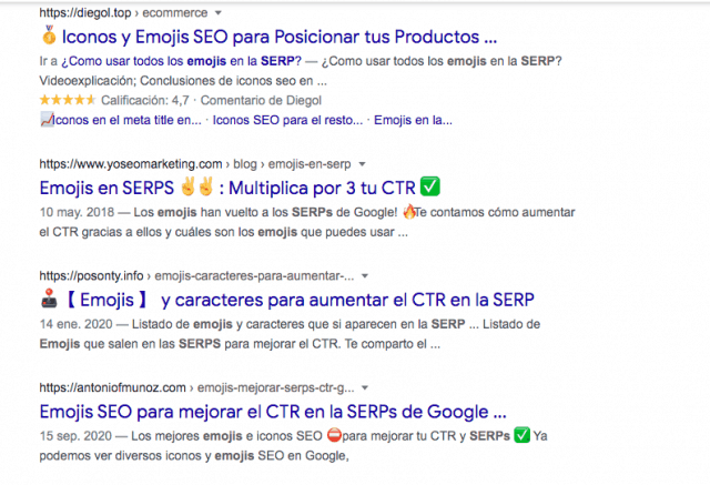 emojis para serps