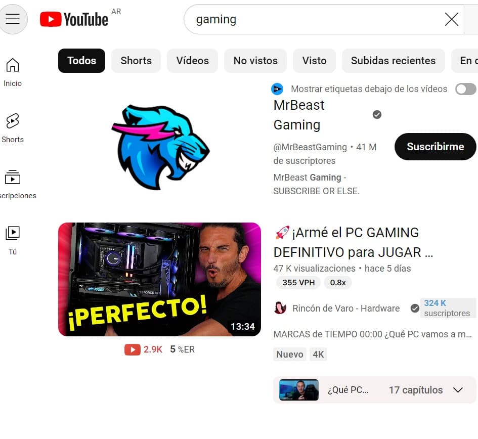 canal de youtube gaming