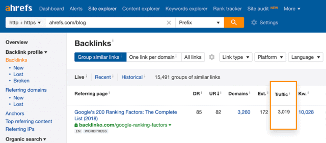 ahrefs backlinks