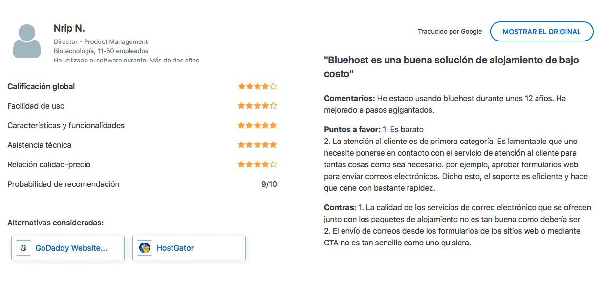 bluehost opiniones 1