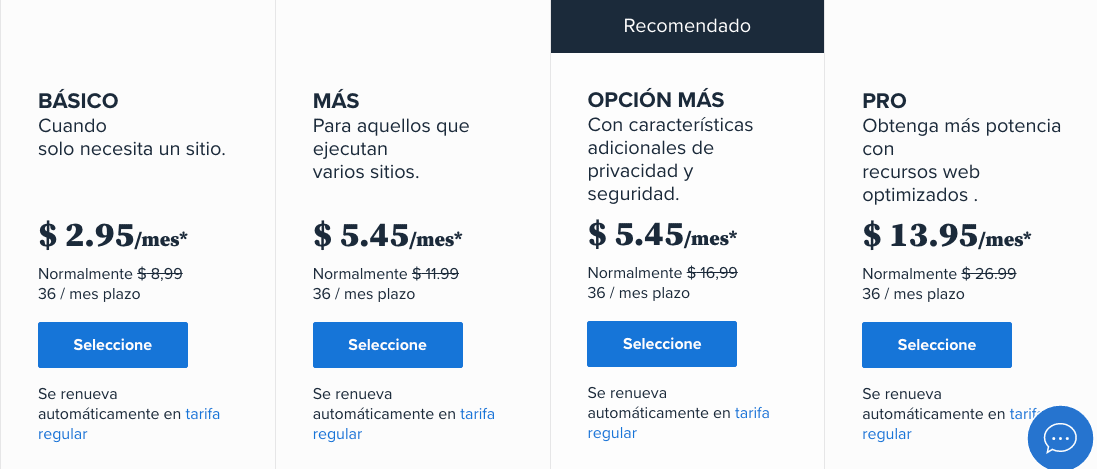 bluehost precios 1