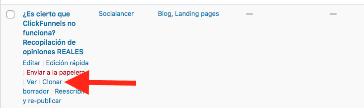 clonar pagina wordpress