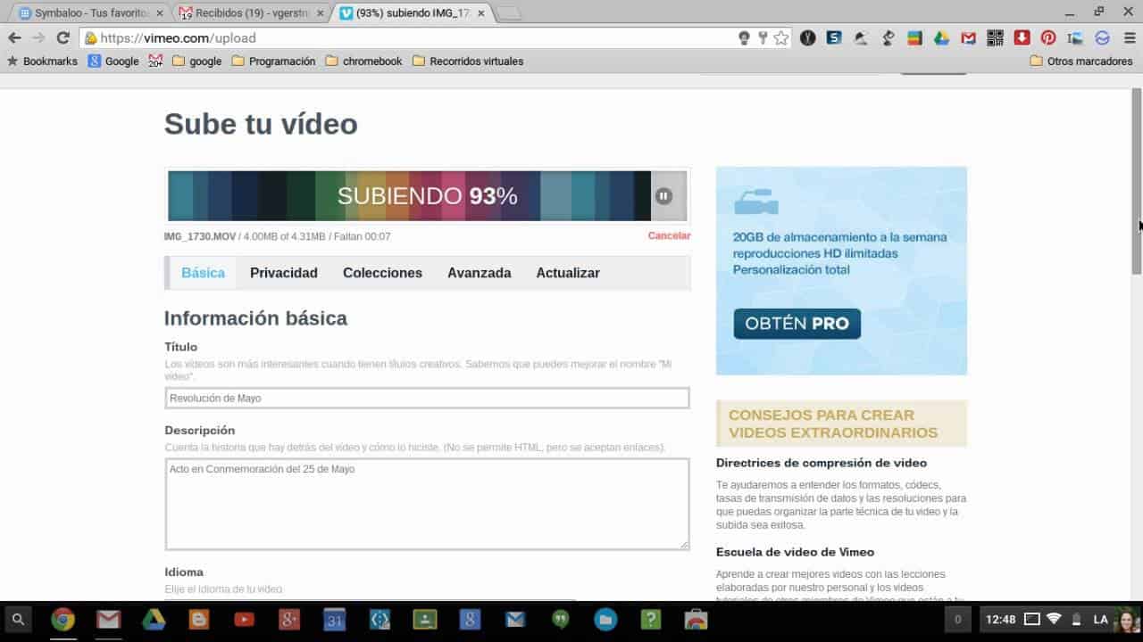 vimeo subir video