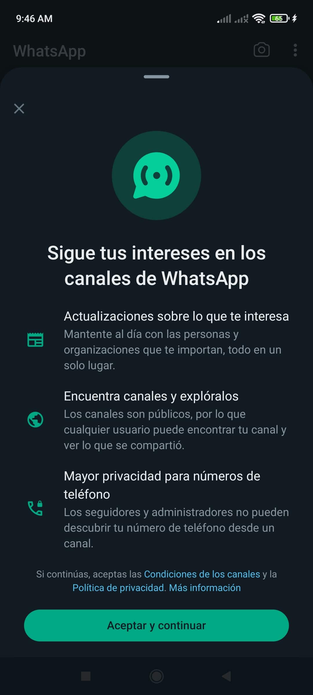 como usar canales de whatsapp