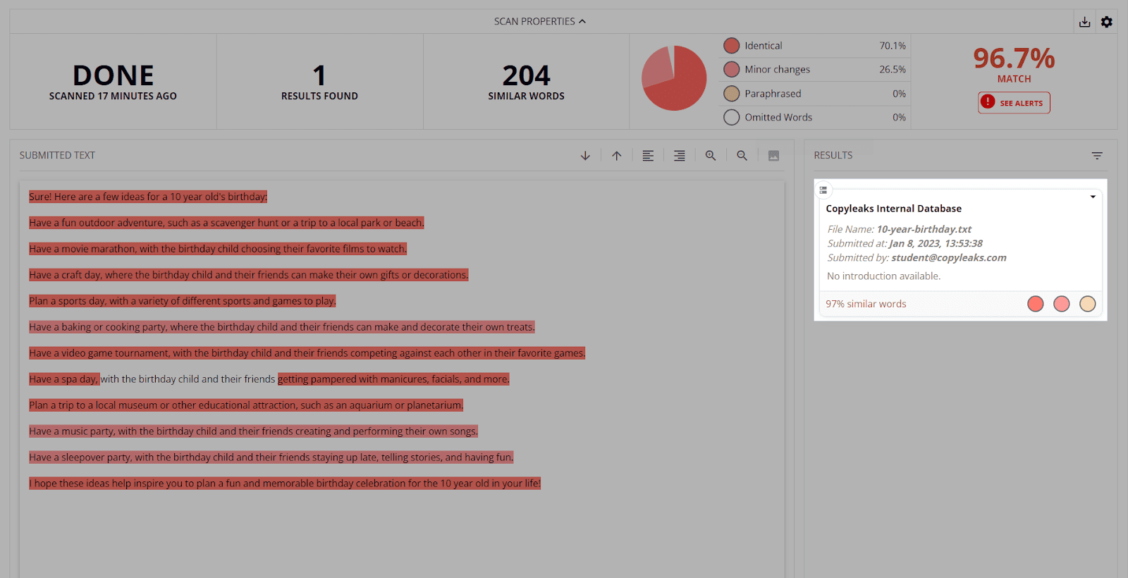 copyleaks reporte