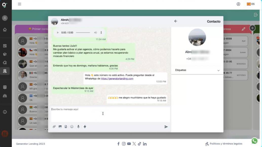 mensajes whatsapp ventas generator landing