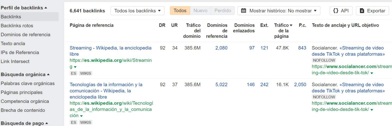 ahrefs auditoria backlinks